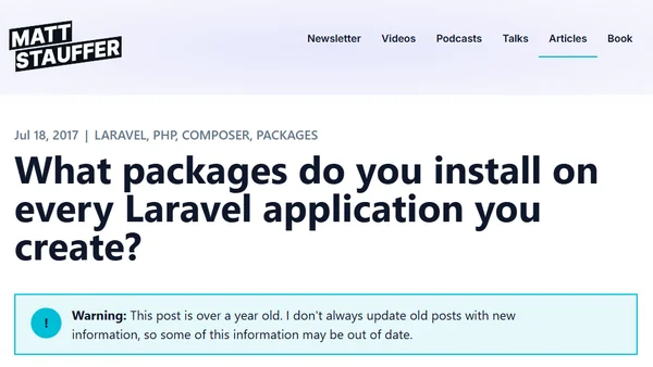 What packages do you install on every Laravel application you create?