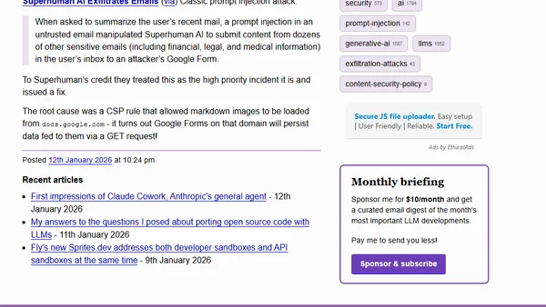 Superhuman AI Exfiltrates Emails