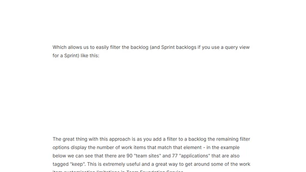 Use Tags to better manage your TFS work items