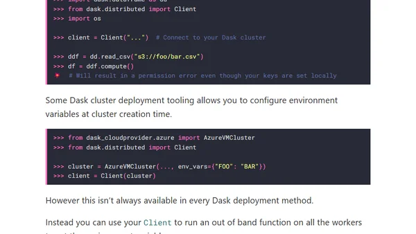 How to set environment variables on your Dask workers