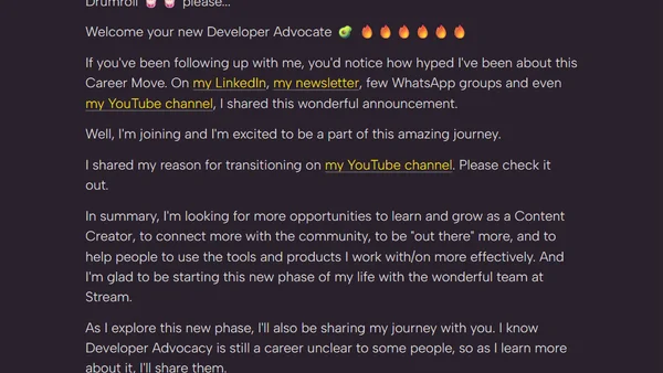 Your new Developer Advocate 🥑, My New Career move 💪