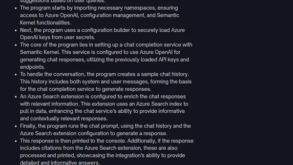 Code Sample: Integrating Azure OpenAI Search with #SemanticKernel in .NET