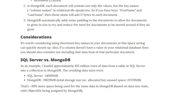 MongoDB - Does My Data Look Big In This?