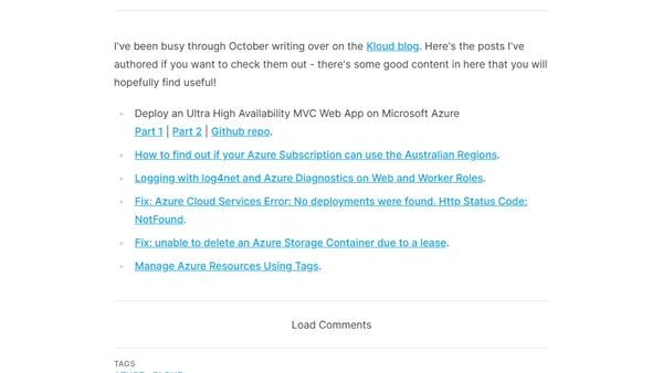 An Octoberfest of blog posts