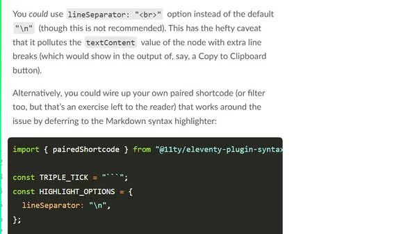 Wrapper Elements around Code Blocks in Markdown