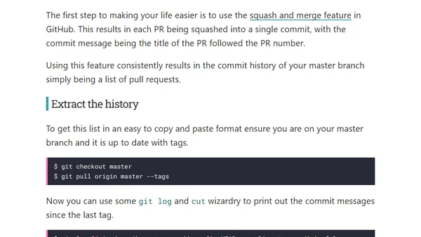 Generate git release notes automatically