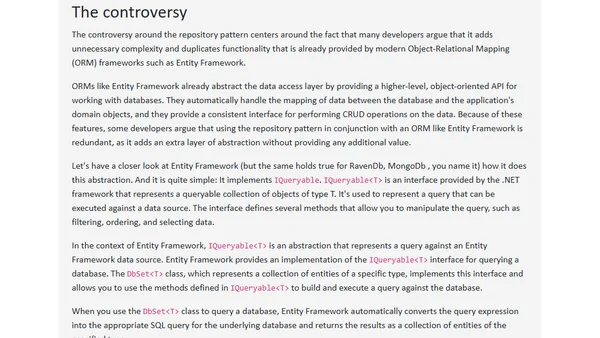 Repository Pattern - A controversy explained