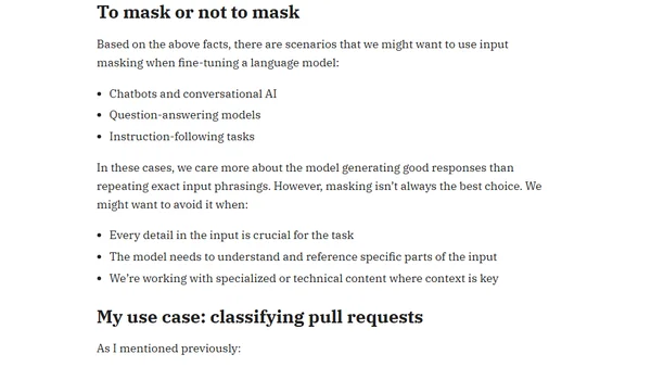 Understanding Input Masking in LLM Finetuning