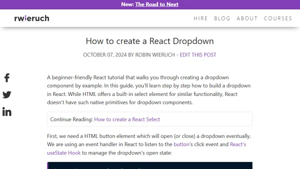 How to create a React Dropdown