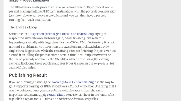 PHPStorm Inspections for your Continuous Integration Process