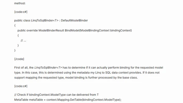 Creating a generic Linq to SQL ModelBinder for the ASP.NET MVC framework