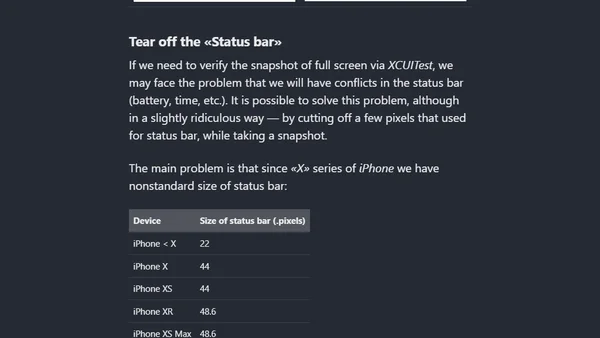 Snapshot testing in XCTest