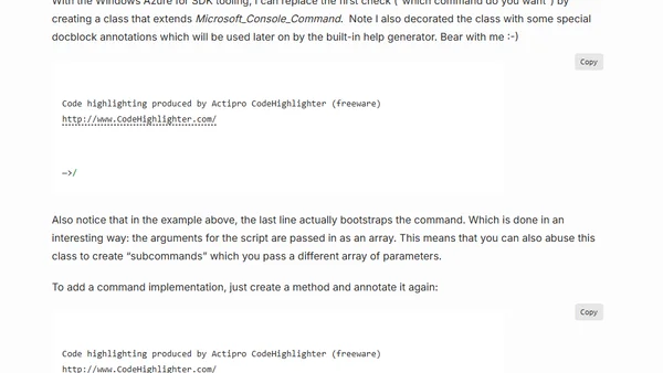 A hidden gem in the Windows Azure SDK for PHP: command line parsing