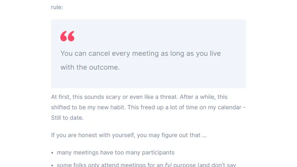 Cancel your meetings if you can live with the outcome