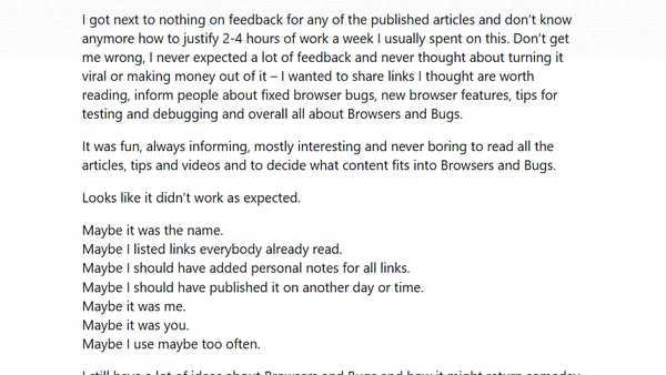 Browsers and Bugs - The last issue