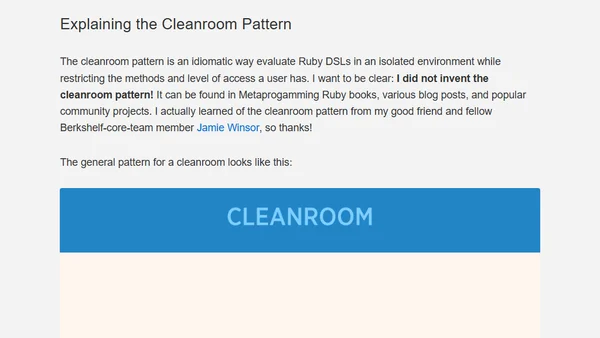 The Cleanroom Pattern in Ruby