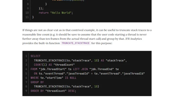Finding Java Thread Leaks With JDK Flight Recorder and a Bit Of SQL