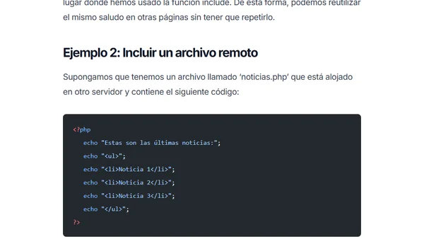 PHP include: qué es, cómo funciona y cuándo usarlo