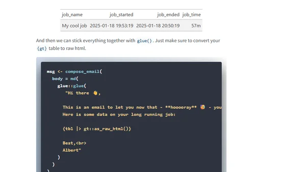 Sending e-mails with {blastula}