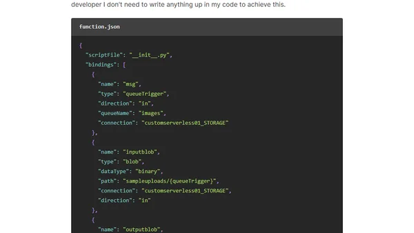Reading and writing binary files with Python with Azure Functions input and output bindings