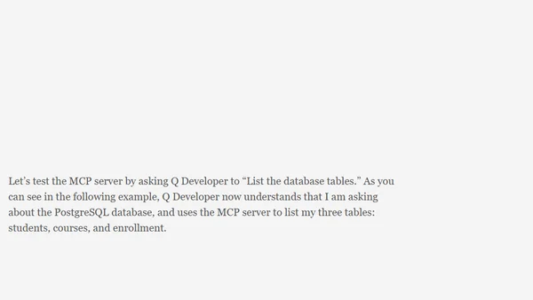 Extend the Amazon Q Developer CLI with Model Context Protocol (MCP) for Richer Context