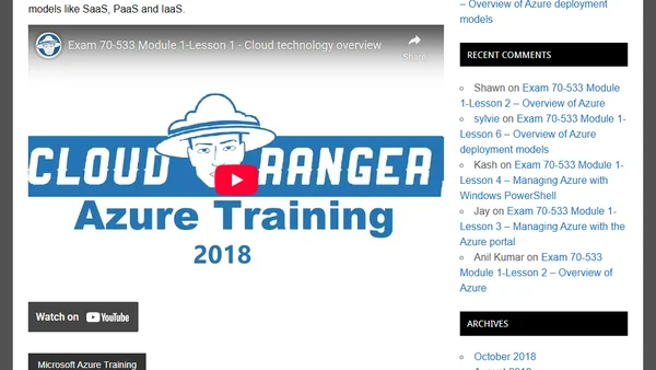 Exam 70-533 Module 1-Lesson 1 – Cloud technology overview