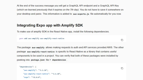 Building a React Native Mobile App with AWS Amplify and Expo