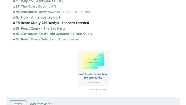 React Query API Design - Lessons Learned