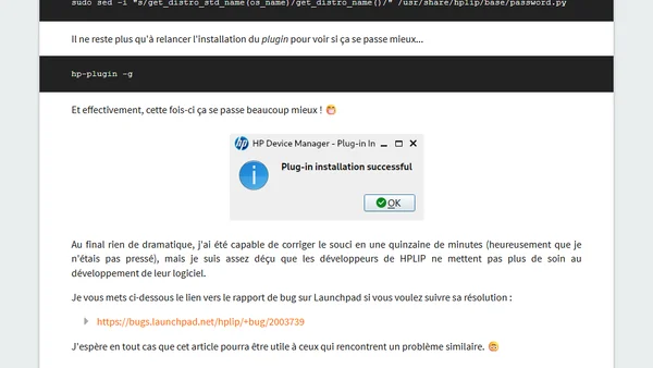 Crash de HPLIP sur Ubuntu 23.04