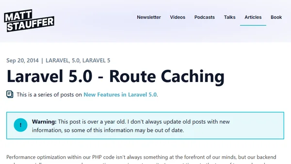 Laravel 5.0 - Route Caching