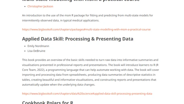 7 New Books added to Big Book of R [7/12/2024]