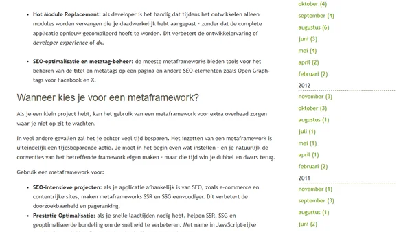 Metaframeworks voor React, Angular en Vue