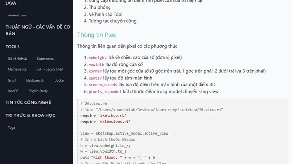 Plugin View và Toolbar trong SketchUp