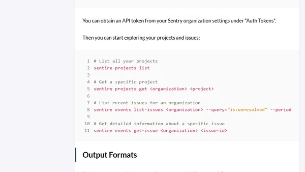 Sentire - a command line interface for Sentry API