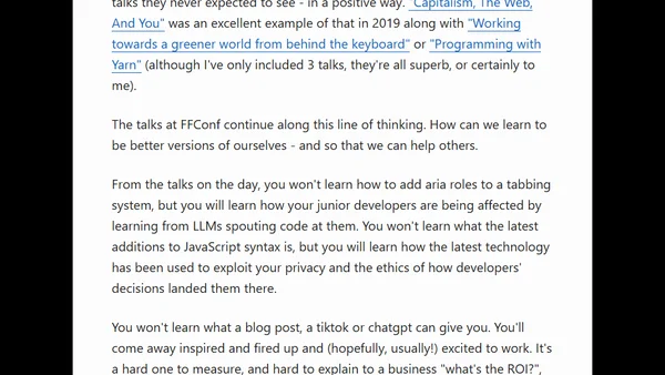 How has FFConf changed since it was known as Full Frontal? [blog]