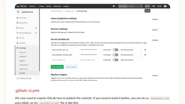 AWS S3 + GitLab CI = automatic deploy for every branch of your static website