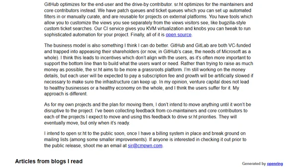 Should you move from GitHub to sr.ht