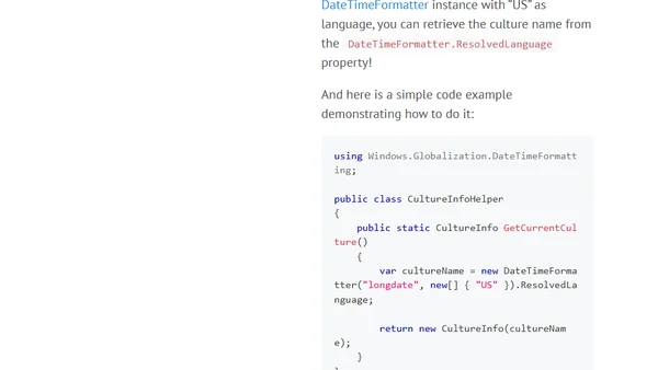 CultureInfo changes in UWP