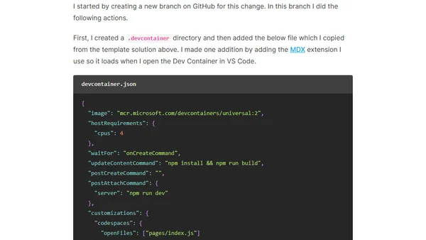 Using Dev Containers to build a transportable blog writing environment