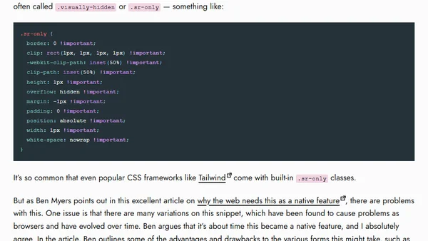 A Native “Visually Hidden” in CSS? Yes Please!
