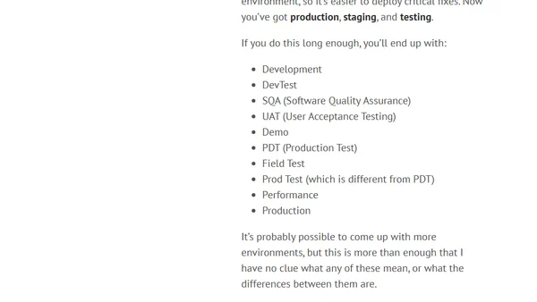 Don't have environments