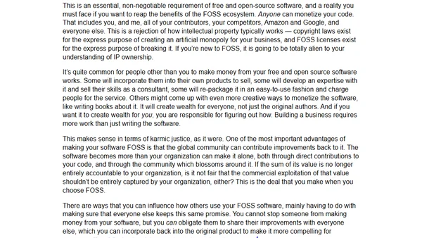 Open source means surrendering your monopoly over commercial exploitation