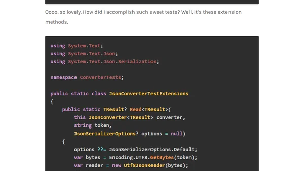 System.Text.Json JsonConverter Test Helpers