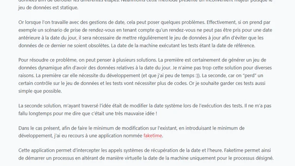 Tests fonctionnels et gestion des dates