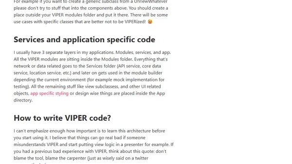 The ultimate VIPER architecture tutorial