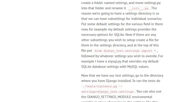 Running the Django Test Suite