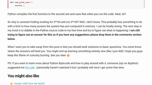 Python dis module and constant folding