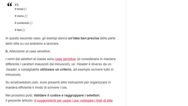 6 suggerimenti per usare i css: organizzare i fogli di stile