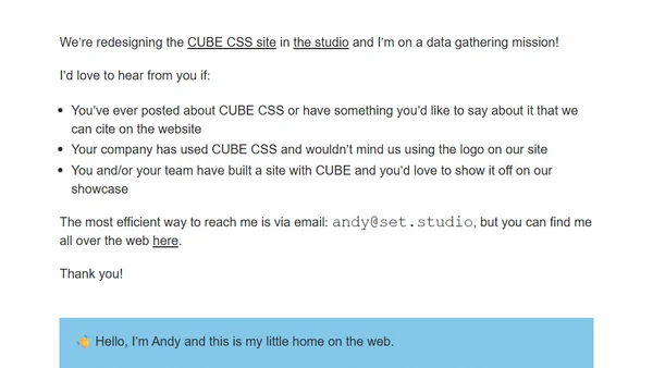 I’m looking for CUBE CSS quotes, logos and showcase