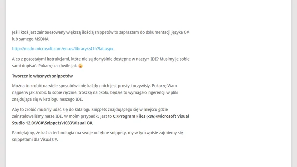 O snippetach słów kilka